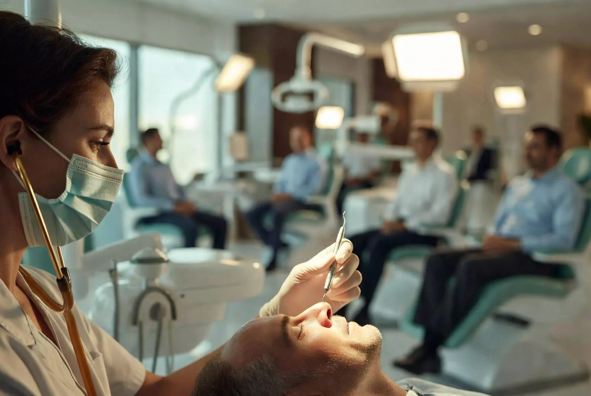 Bone grafting results, implant preparation at Shades Medical Center Dubai